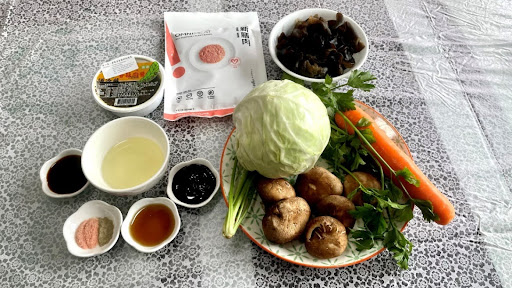 Vegetarian Dumpling Noodle Ingredients